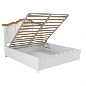 Кровать 90x200 с подъемным механизмом Тиволи WOOD, Молочный/Ясень